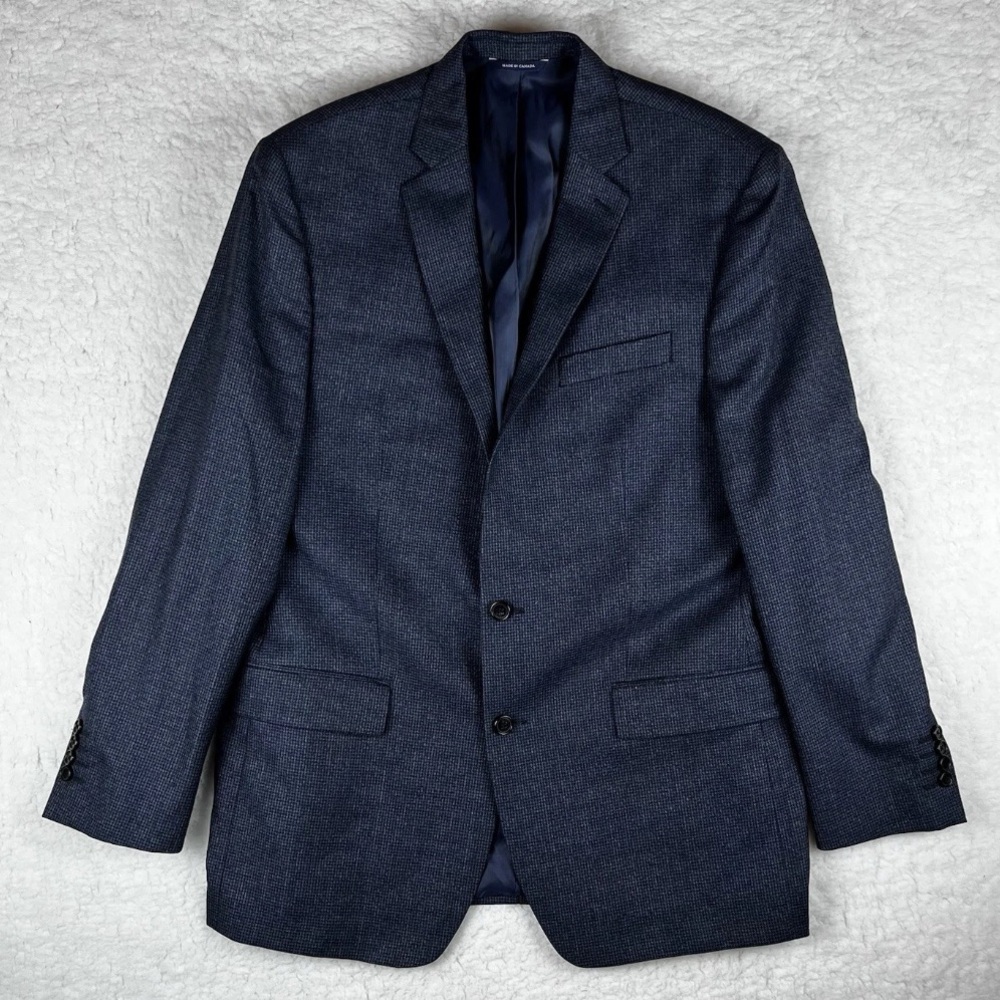 Ralph Lauren Mens 44L Silk Wool Blazer Jacket 2 Button Front Double Vented Notch